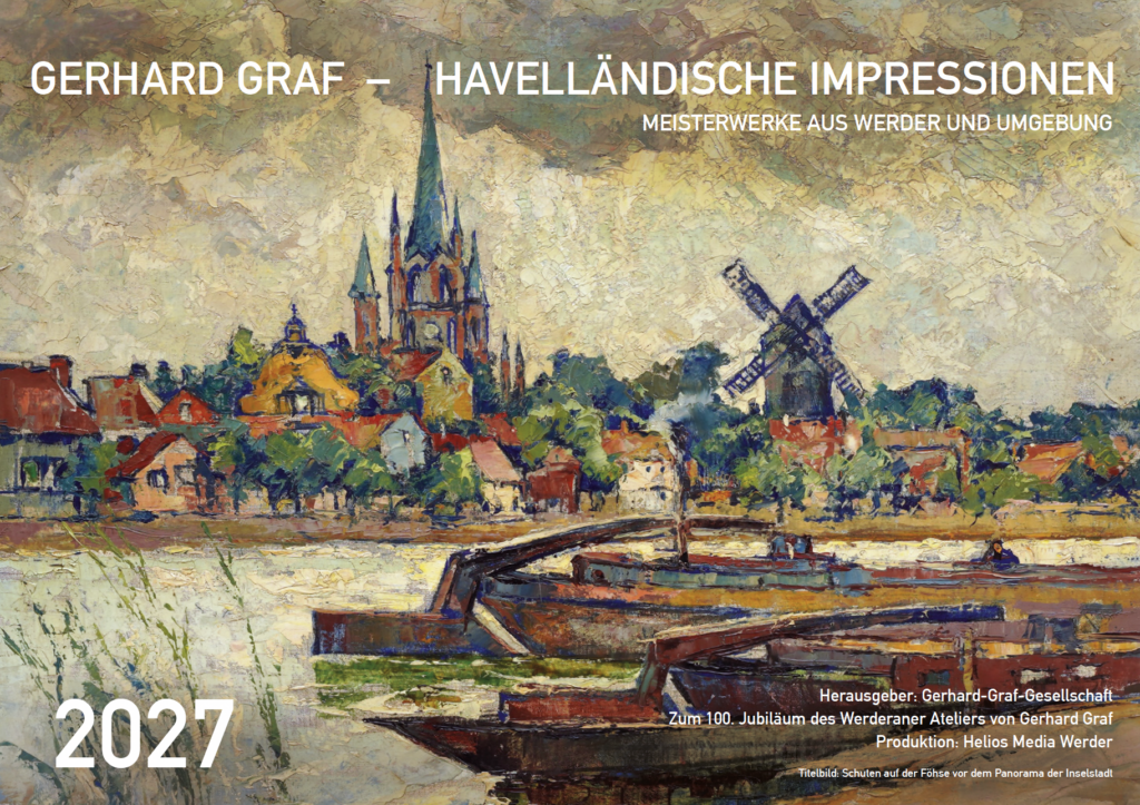 Malerei mit Werder Ansicht von Heilig-Geist-Kirche und Bockwindmühle